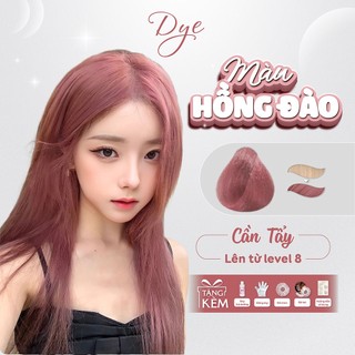  Thuốc nhuộm tóc thuốc nhuộm tóc màu Hồng Đào DYE HAIR tặng kèm oxy trợ dưỡng và bao tay 
