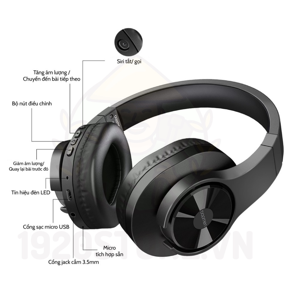Tai Nghe Bluetooth Headphone OneOdio JS18 - Driver 40mm, Nghe Nhạc Đến 20H - Chính Hãng  BH 12 Tháng