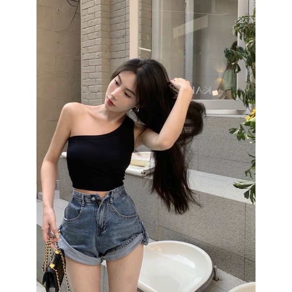 ÁO CROP LỆCH VAI KHÔNG TAY TRENDY 2022