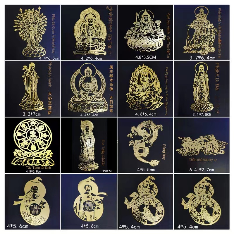 Miếng Dán Trang Trí Điện Thoại Bằng Kim Loại Họa Tiết Phật Giáo Tây Tạng Void Bodhisattva