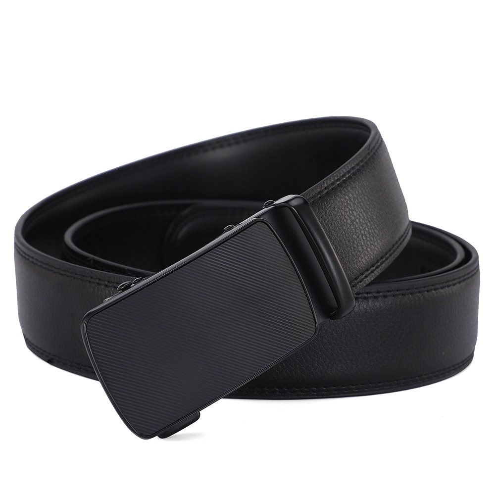 Thắt Lưng Da Hai Mặt Nút Hít Tự Động Bằng Hợp Kim Kẽm Cá Tính Hợp Thời Trang Cho Nam