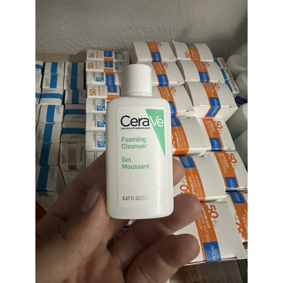 Sữa rửa mặt CeraVe dành cho da thường và da dầu CeraVe Foaming Facial Cleanser 20ml