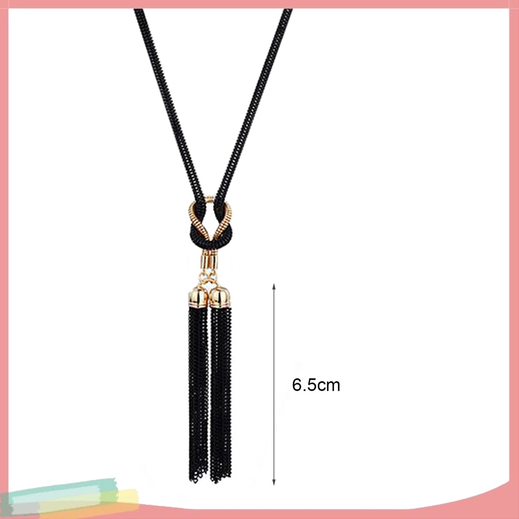 Vòng cổ hợp kim dáng dài trang trí tua rua thời trang cho nữ