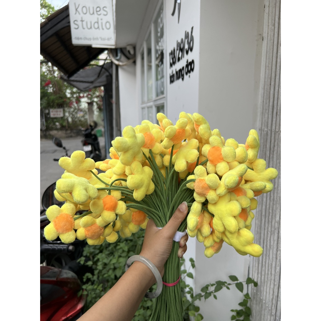 Hoa 5 Cánh Dễ Thương, thân 30cm - gấu bông đình may