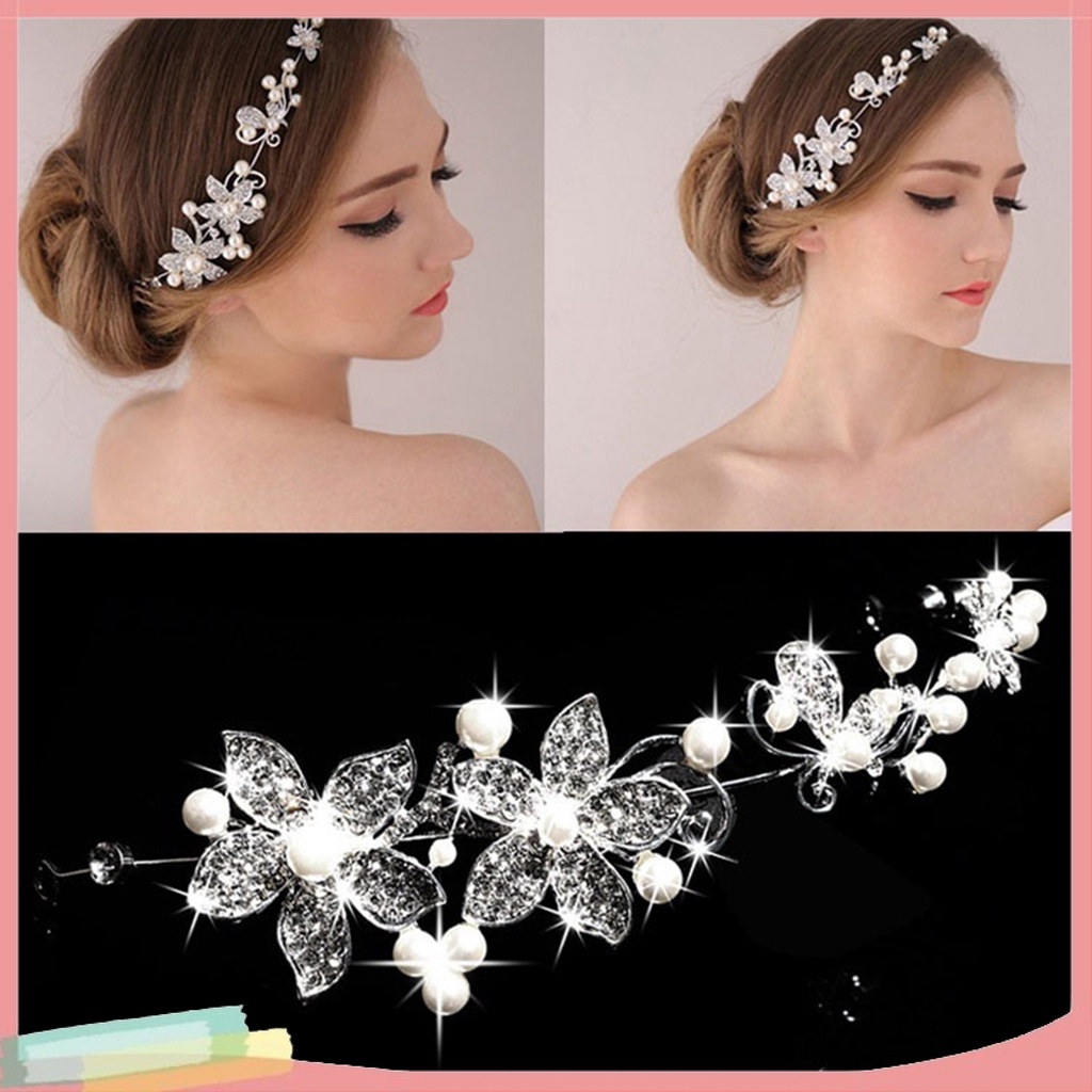 Băng Đô Hợp Kim Trang Trí Hoa Đính Đá Xinh Xắn Thời Trang Cho Nữ