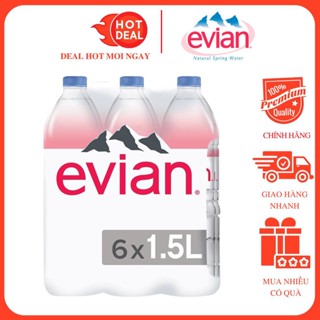  Lốc 6 Chai Nước Khoáng Thiên Nhiên Evian 1.5L Chai 