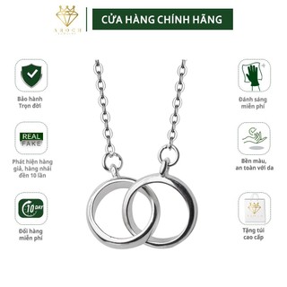 Dây chuyền bạc Ý s925 đôi nhẫn lồng vào nhau D3251 - AROCH Jewelry