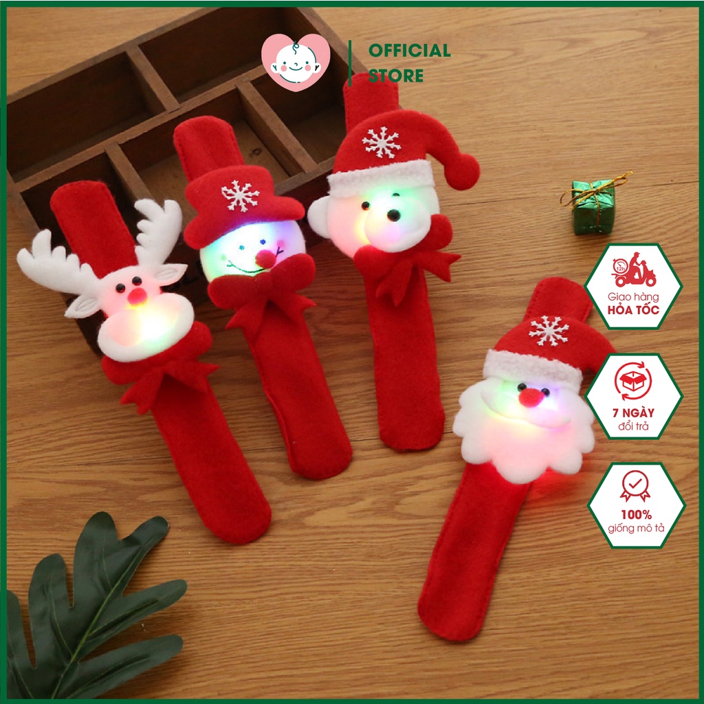 Vòng Tay Noel Đồ Chơi Giáng Sinh Cho Bé Xinh Xắn Có Đèn Phát Sáng Hình Ông Già Noel
