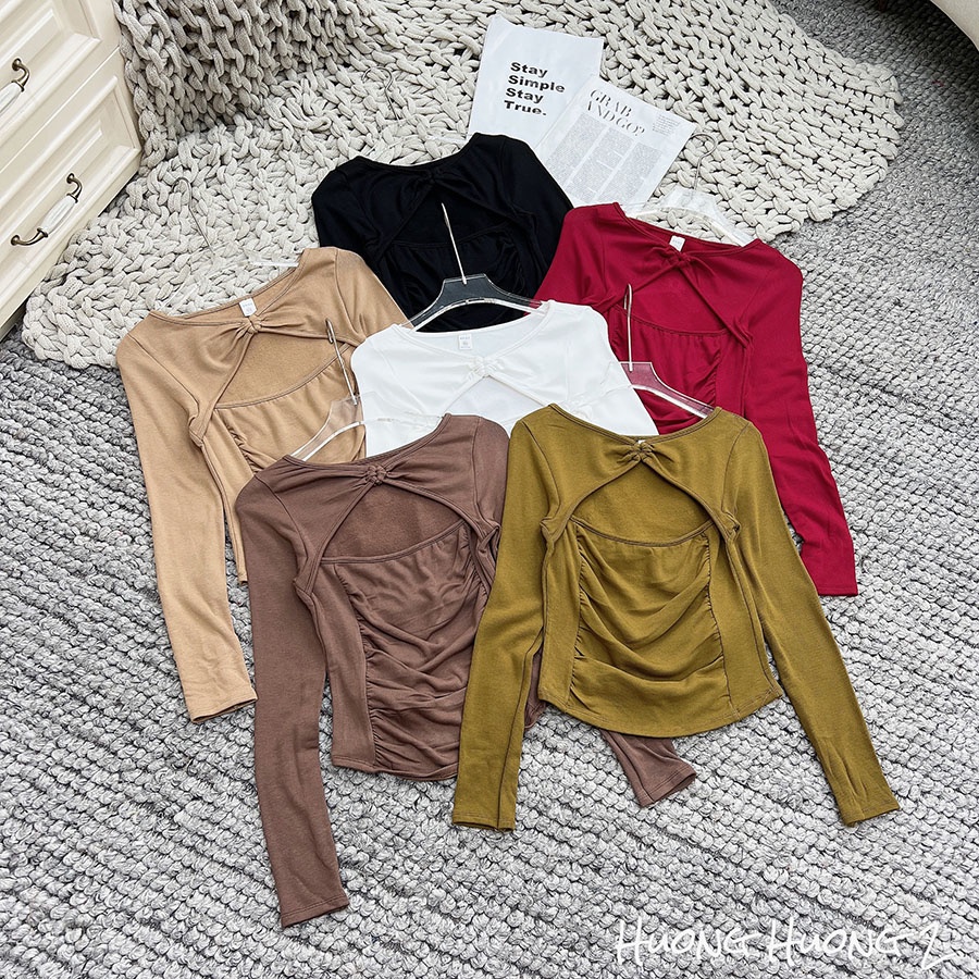 Áo Thun Nữ Kiểu Cổ Xoắn Khoét Ngực Hàng Quảng Châu Ap066 - Thời trang Teen 888