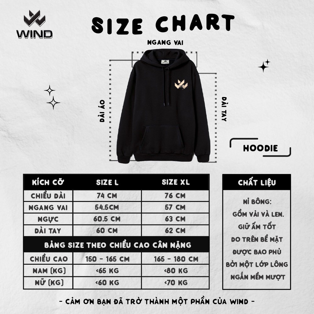 Áo hoodie unisex form rộng WIND nỉ bông Gấu Cool thời trang thu đông nam nữ oversize