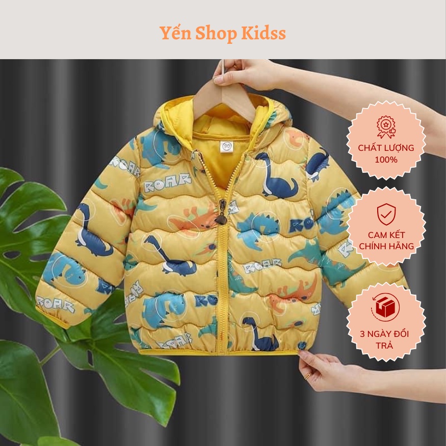 SALE!!! Áo phao trần bông hót quảng châu in họa tiết voi, khủng long, sư tử cho bé trai gái (8-20kg)A3 Yến Shop Kidsss