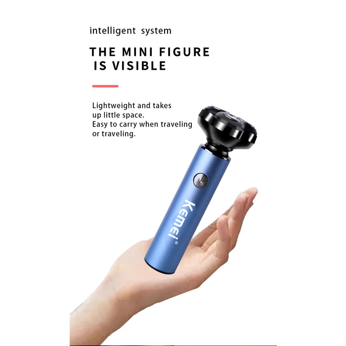 Máy Cạo Râu Mini Kemei Chống Thấm Nước IPX5 Kèm Sạc USB Type c Tiện Dụng Cho Nam