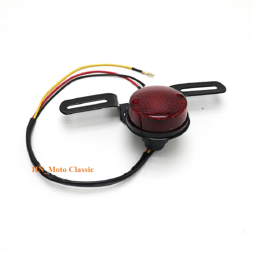 Đèn hậu tổ ong độ xe classiccó kèm pad biển số bằng sắt sơn tĩnh điện dùng độ Cafe Racer Tracker Win 67 Cub