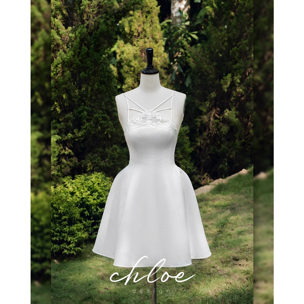 Váy thiết kế Chloe Cerise 22- Chất liệu lụa da kết hợp ren - S-M-L-May đo