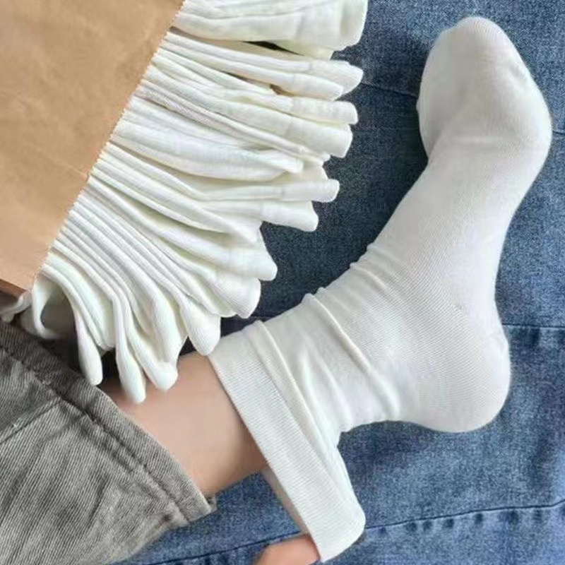 Vớ Dài Trung Bình Màu Sắc Đơn Giản Dễ Phối Đồ Thời Trang Thu Đông Cho Nữ