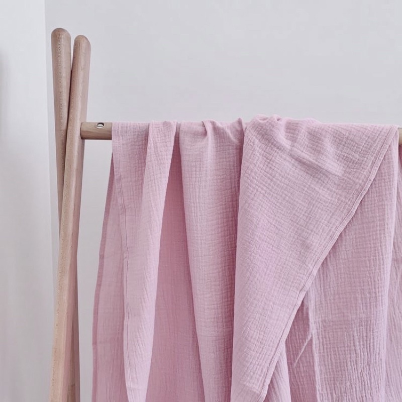Vải Xô Muslin Tông Hồng Nhẹ Nhàng Mềm Rũ Mát 100% Cotton Khổ 1m40