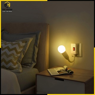 Đui đèn E27 xoay 360 độ có công tắc cắm trực tiếp ổ điện tiện lợi Đức Huỳnh DN090