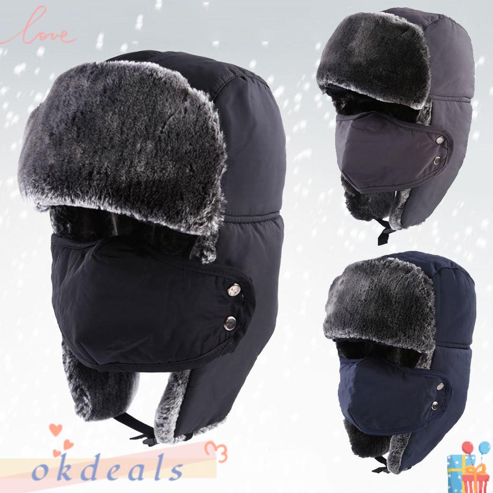 Mũ Dày Dặn Giữ Ấm Bảo Vệ Mặt Khi Đi Tuyết Ngoài Trời