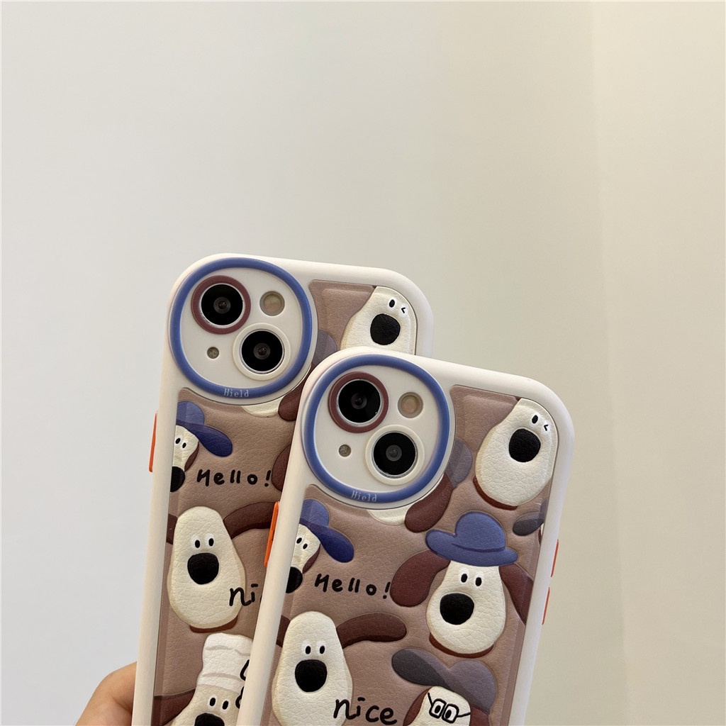 Ốp Điện Thoại Da Viền TPU Dẻo In Họa Tiết Hoạt Hình Dễ Thương Cho iphone 14 Pro Max 13 Pro Max 12 Pro Max