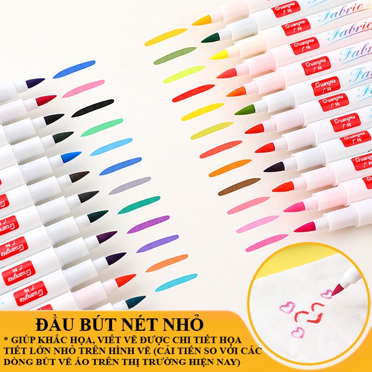 Bút vẽ áo quần vải túi giặt không phai Li Lư 50 Màu. Bút vẽ vải nhiều chất liệu không bay màu thẩm mĩ cao độc đáo