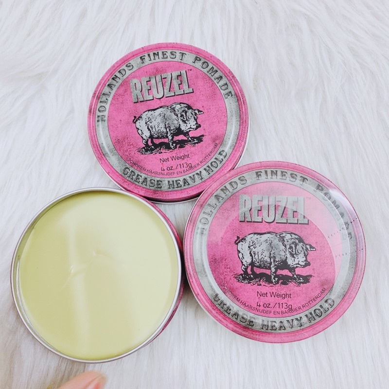 Sáp Vuốt Tóc Reuzel Pink Pomade Grease Heavy Hold 113g