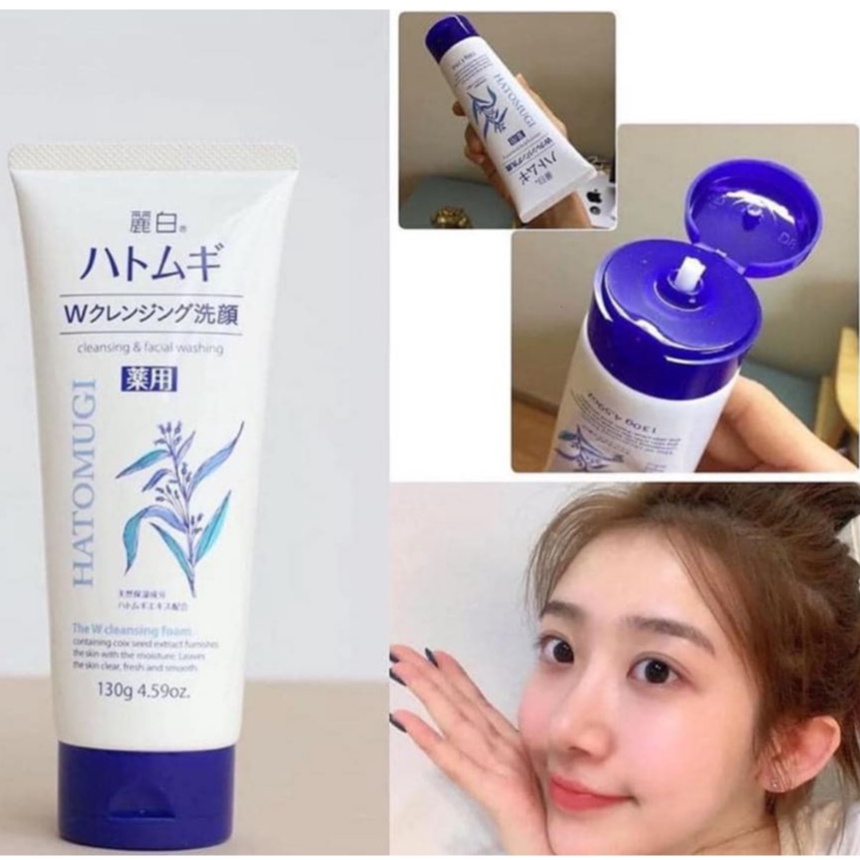 Sữa rửa mặt trắng da Hatomugi Cleansing Foam hạt Ý Dĩ