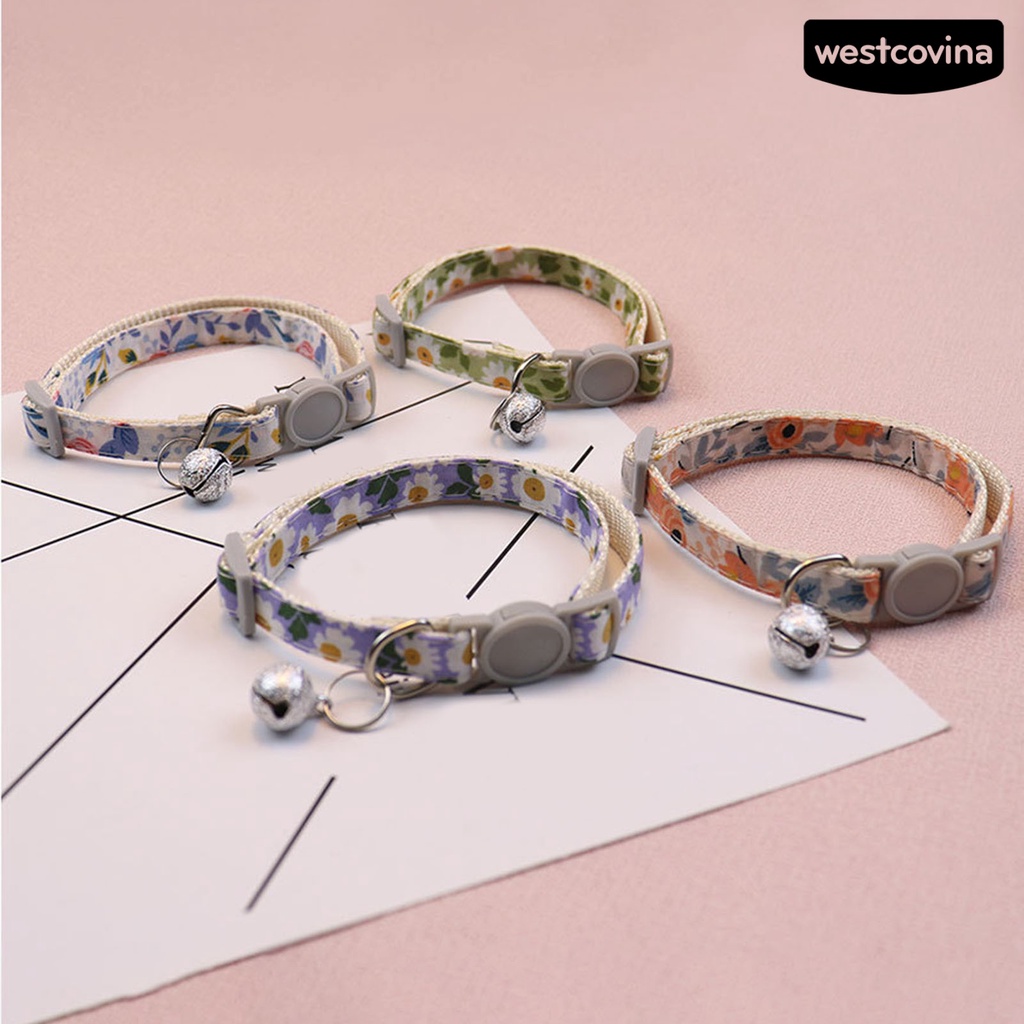 [Hot]♝Vòng Cổ Mềm Mại Họa Tiết Hoa Có Thể Điều Chỉnh Cho Thú Cưng