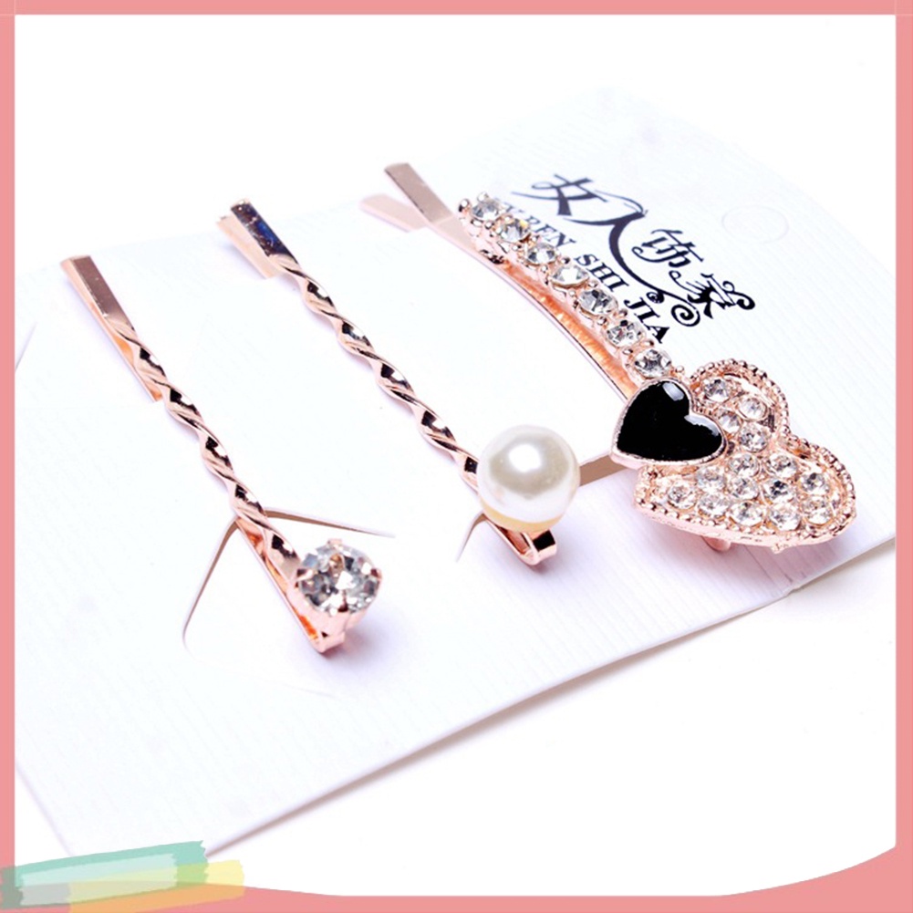 Set 3 Kẹp Tóc Mini Đính Đá Thời Trang Cho Nữ