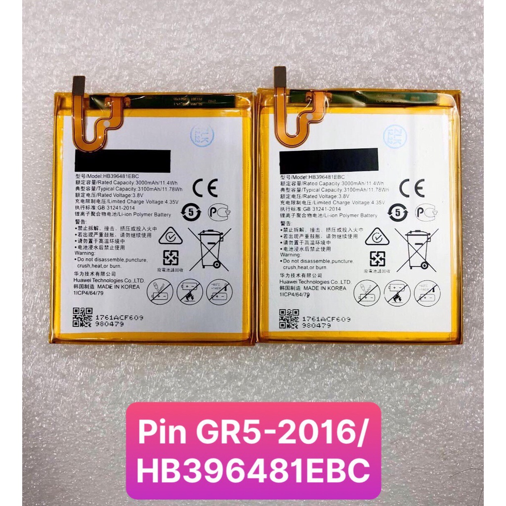 Pin Y7 Pro 2018/Gr5 2016/ Y6 Prime 2018/Nova 3E(P9) (Hwuawei )
