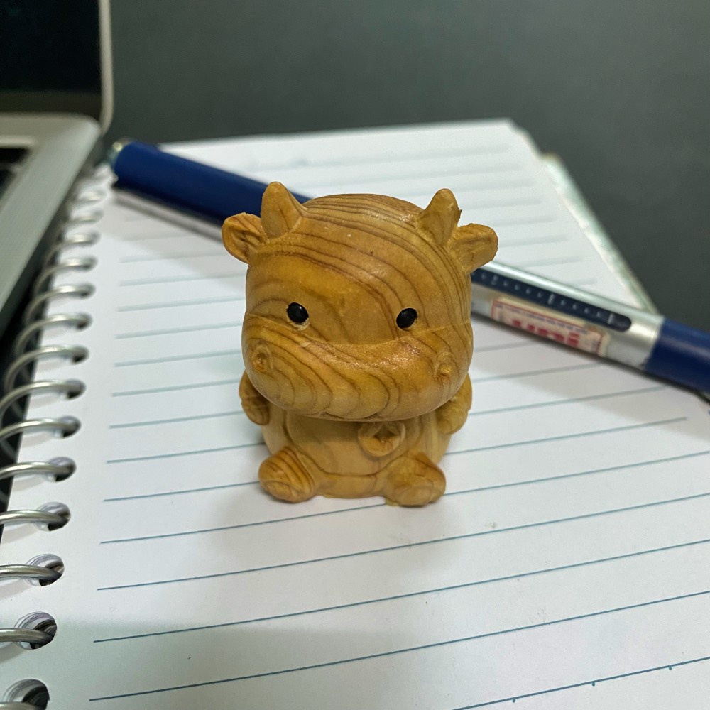 Tượng 12 con giáp gỗ tuyết tùng, quà tặng sinh nhật, văn phòng phẩm trang trí bàn làm việc.