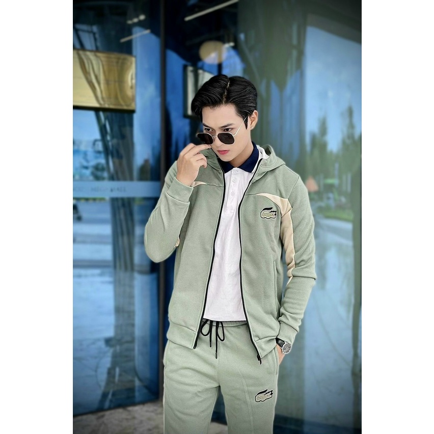 Bộ quần áo thể thao nam "Lacos" nỉ xước cao cấp mùa đông  Hàng loại 1 Bộ thu đông nam mặc nhà dài tay dày dặn