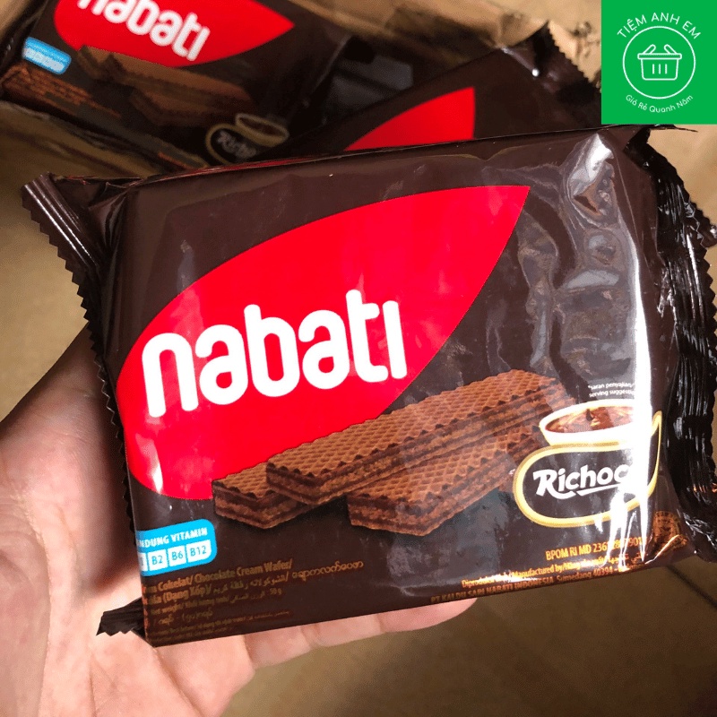 Bánh xốp Richoco Nabati Chocolate Cream Wafer gói 50g - Các Vị