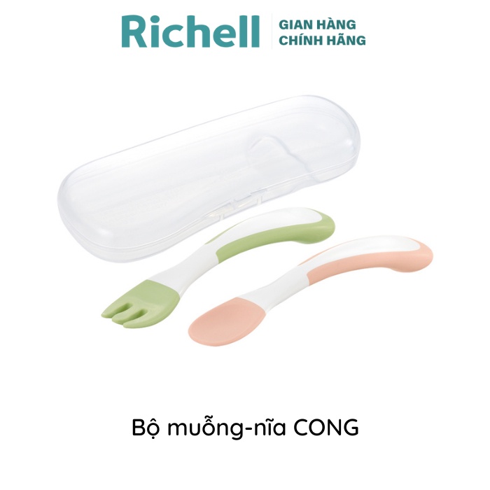 Bộ muỗng nĩa cong TLI Richell Nhật Bản - bước 2 | Baby