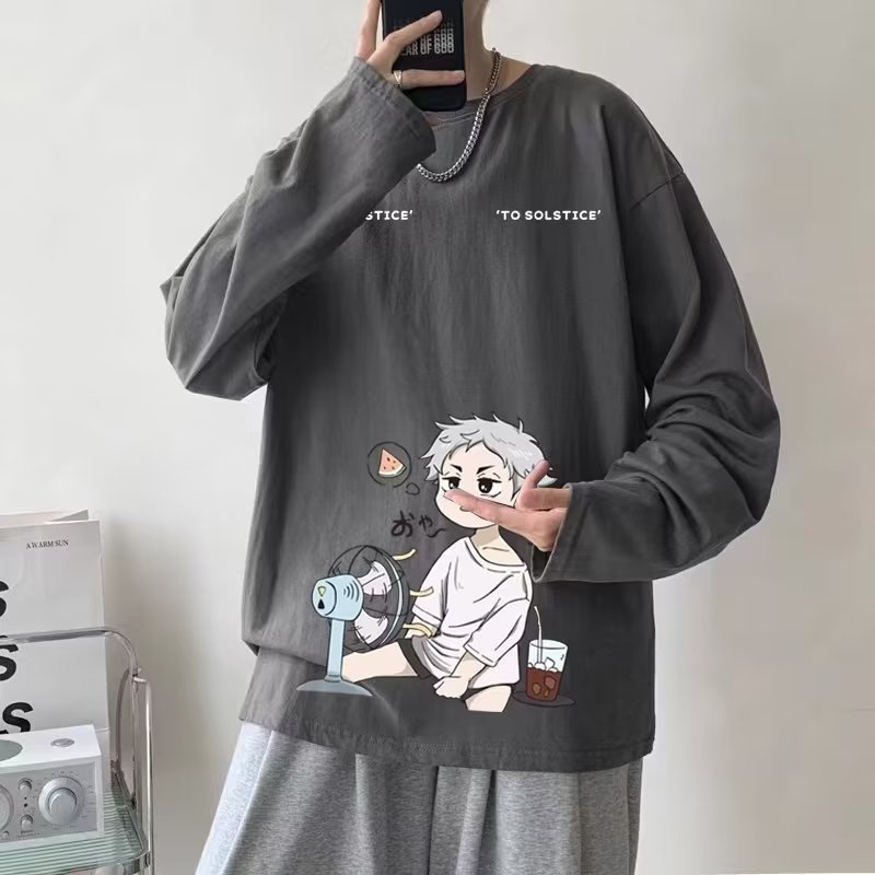 Áo Thun Tay Ngắn In Họa Tiết Hoạt Hình Phong Cách Nhật Bản Cho Nam Nữ