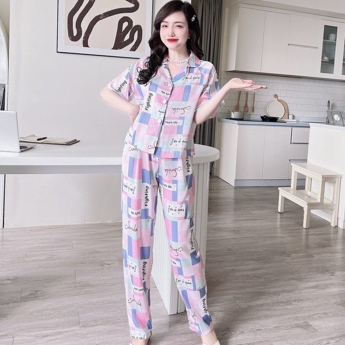 [Mã BMLT30 giảm đến 30K đơn 299K] Đồ Bộ Nữ Pijama SOJJUN Sét Mặc Nhà Quần Dài Tay Ngắn Lụa Xước Tô Châu Cao Cấp 40-62kg