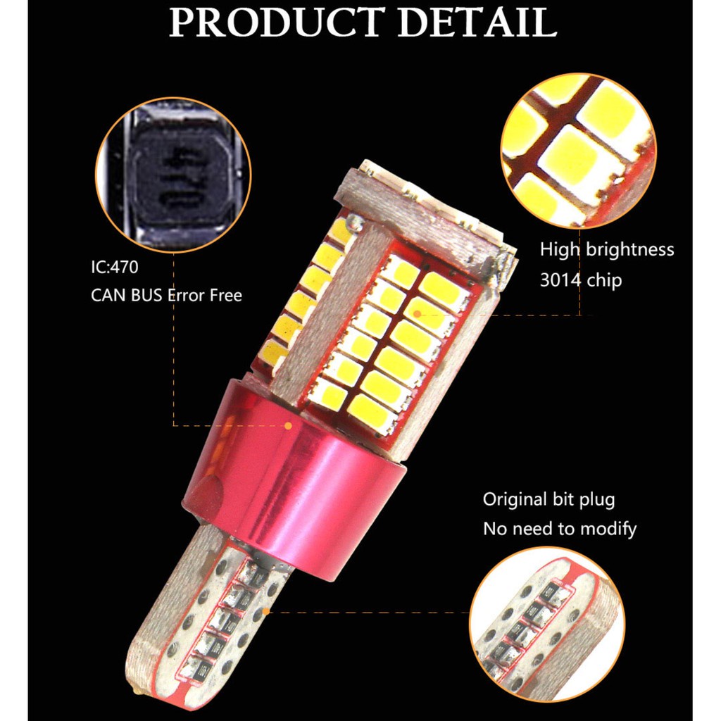 LYMOYO 1 Đèn Led T10 W5W 57smd Siêu Sáng Cho Xe Hơi