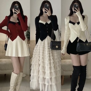 Áo len cổ V hàng quảng châu dễ thương