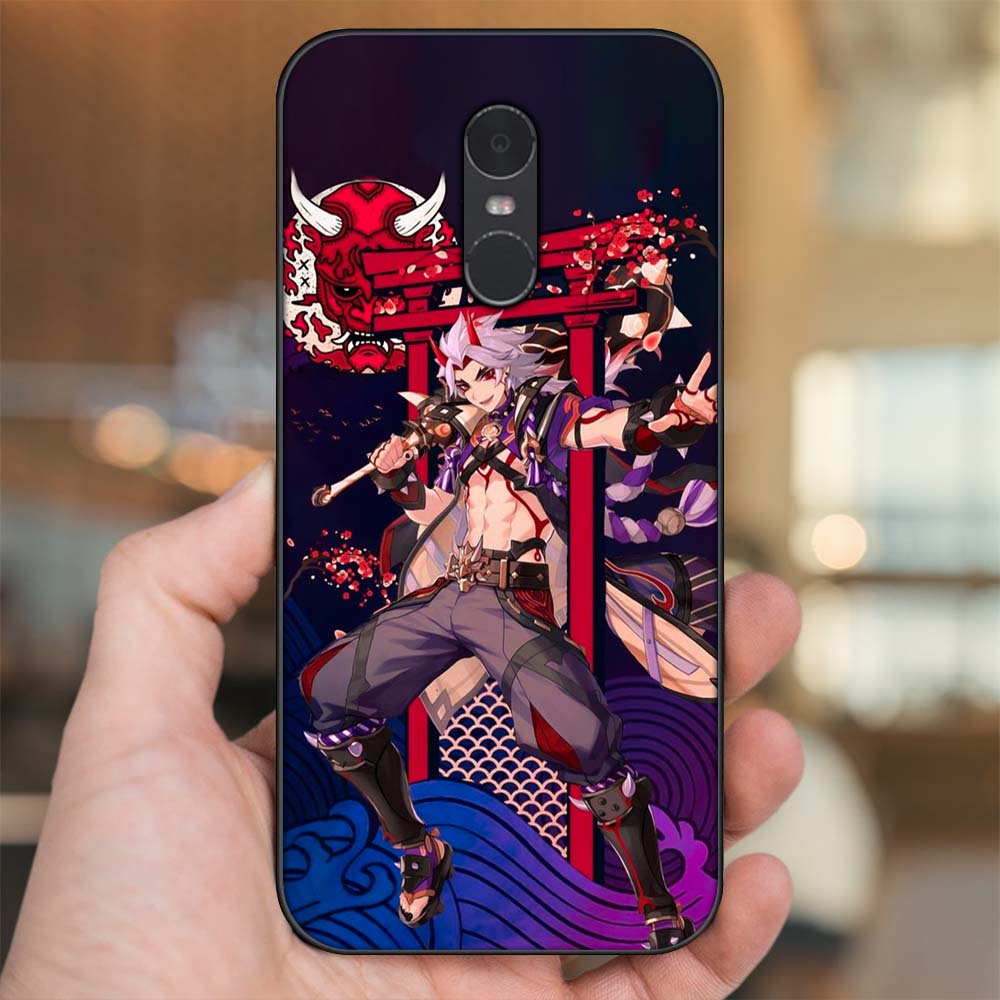 Ốp lưng Xiaomi Redmi Note 4, Note 4x viền đen in hình Arataki Itto Genshin Impact