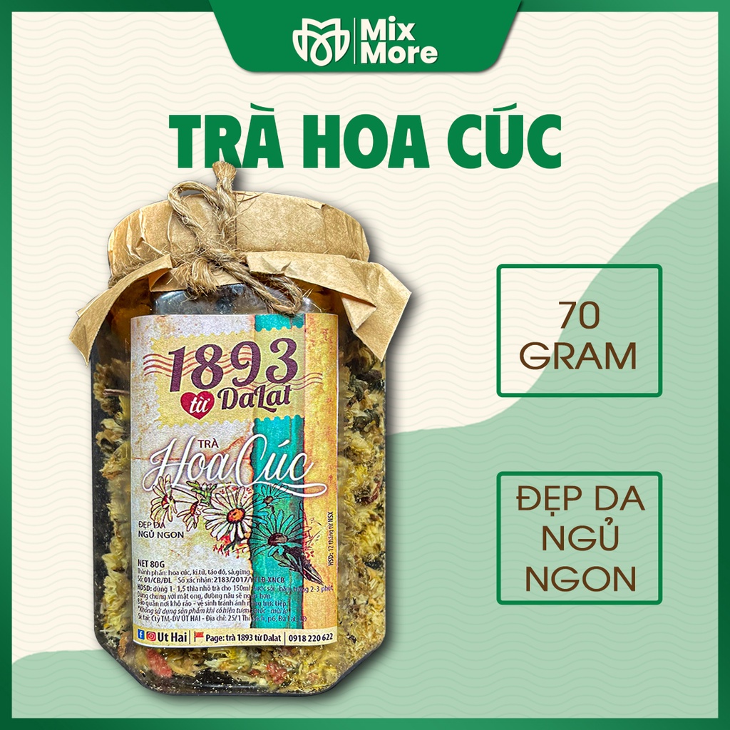 Trà hoa cúc sấy khô Đà Lạt 1893 thanh lọc cơ thể, hỗ trợ ngủ ngon, thư giãn, đẹp da