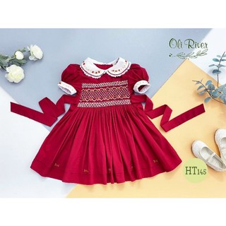 Smock đỏ cổ sen xinh xăn