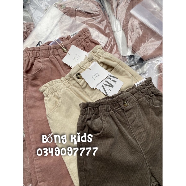 Quần Nhung Bé Gái Cạp Chun ZR