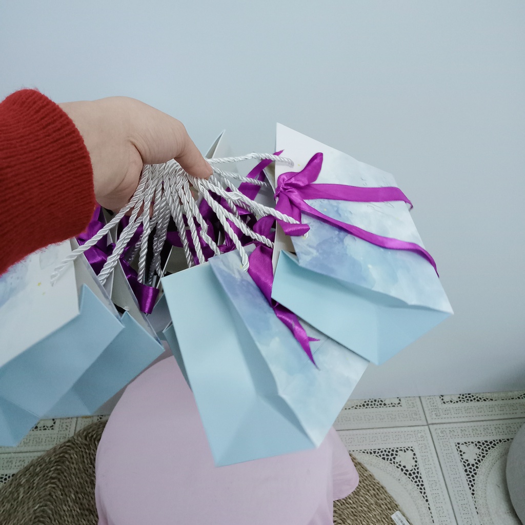 Túi đựng quà họa tiết sao trời, túi quà thắt nơ quai lụa cực chill, túi đựng quà tăng sinh nhật,kỷ niệm ý nghĩa
