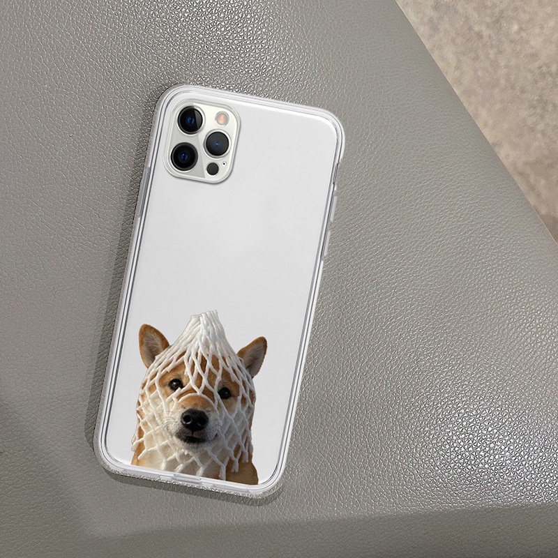 Ốp điện thoại iphone chó ngây ngô siêu đáng yêu dễ thương cạnh vuông cho 6/6splus/7/7plus/8/8plus/x/xr/xs/11/12/13thương