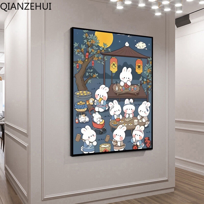 Tranh Thêu Chữ Thập Sợi Cotton 11CT Tự Làm Vẽ Hình Phong Cảnh Động Vật Nhỏ Trang Trí Phòng Ngủ Phòng Khách Phòng Ngủ Trẻ Em