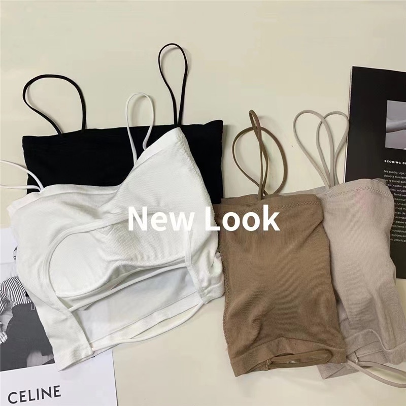 NRVP Áo Tank Top Đơn Co Giãn Phong Cách Hàn Quốc Mới Với Đệm Lót