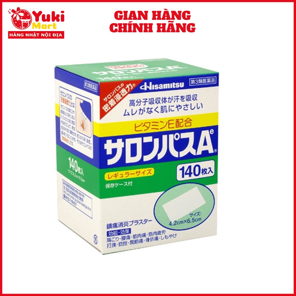 Miếng dán Salonpas Hisamitsu 140 miếng Nhật Bản