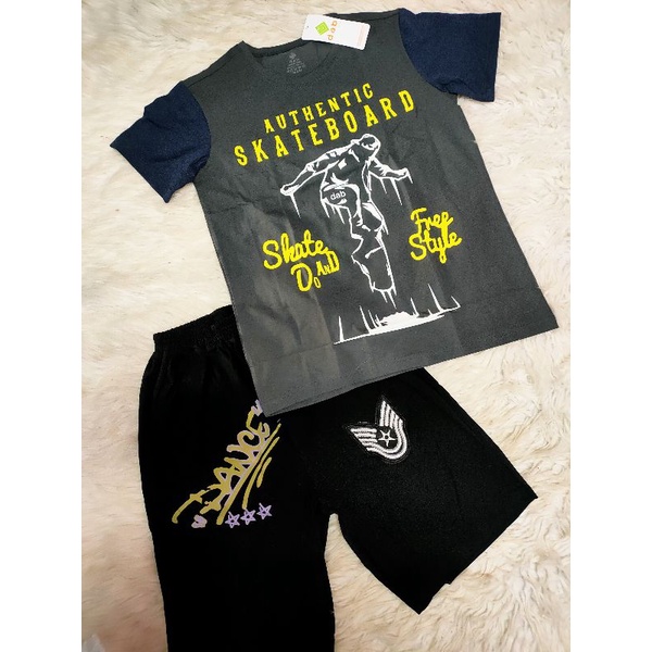 Bộ tay ngắn quần short thun cotton 100% chính phẩm hàng shop size cồ khủng (dưới 85kg)