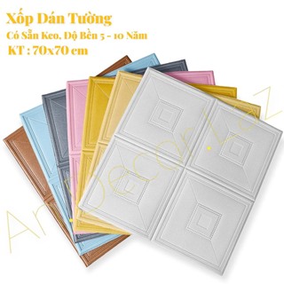 Xốp Dán Tường 3D Họa Tiết Cao Cấp, Kích Thước 70x70 cm, Mặt Sau Có Sẵn Keo