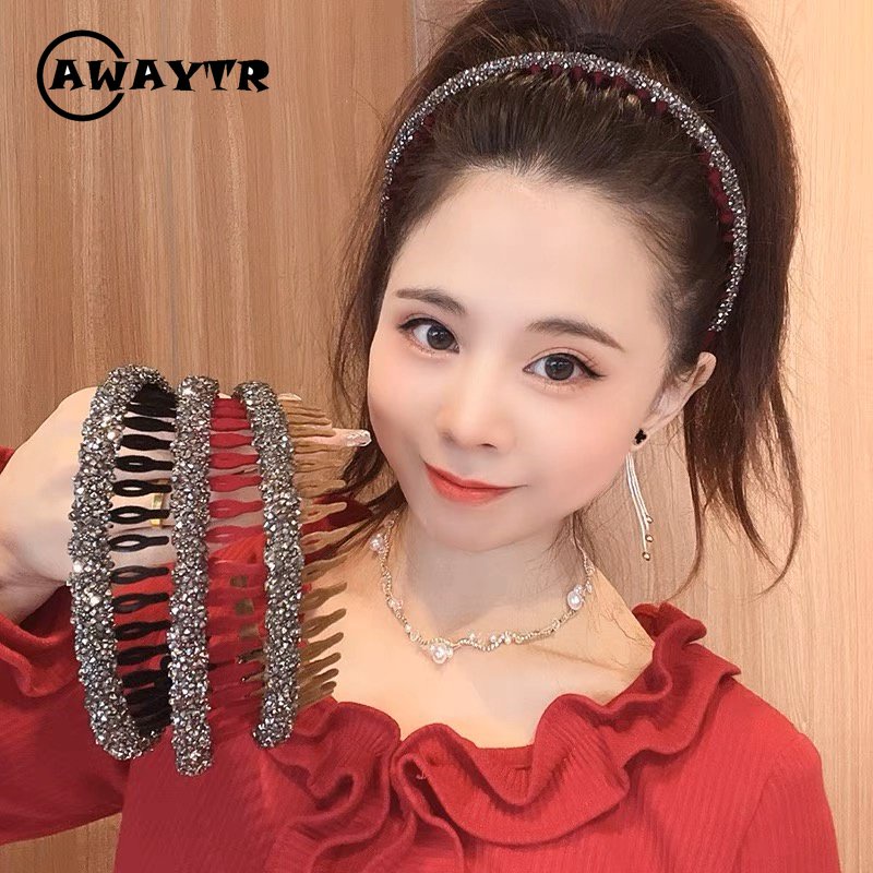 Băng Đô Đính Đá Kim Cương Giả Đơn Giản Thời Trang Hàn Quốc