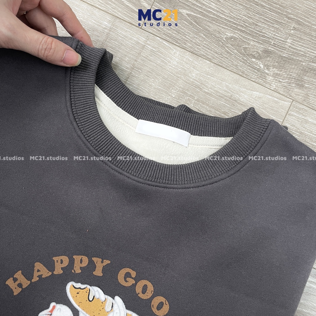 Áo sweater oversize MC21.STUDIOS nam nữ Unisex form rộng Ulzzang Streetwear Hàn Quốc chất nỉ lót bông cao cấp A3413